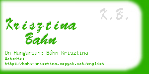 krisztina bahn business card