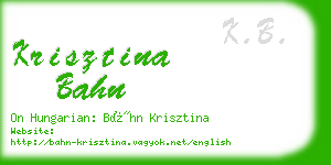 krisztina bahn business card